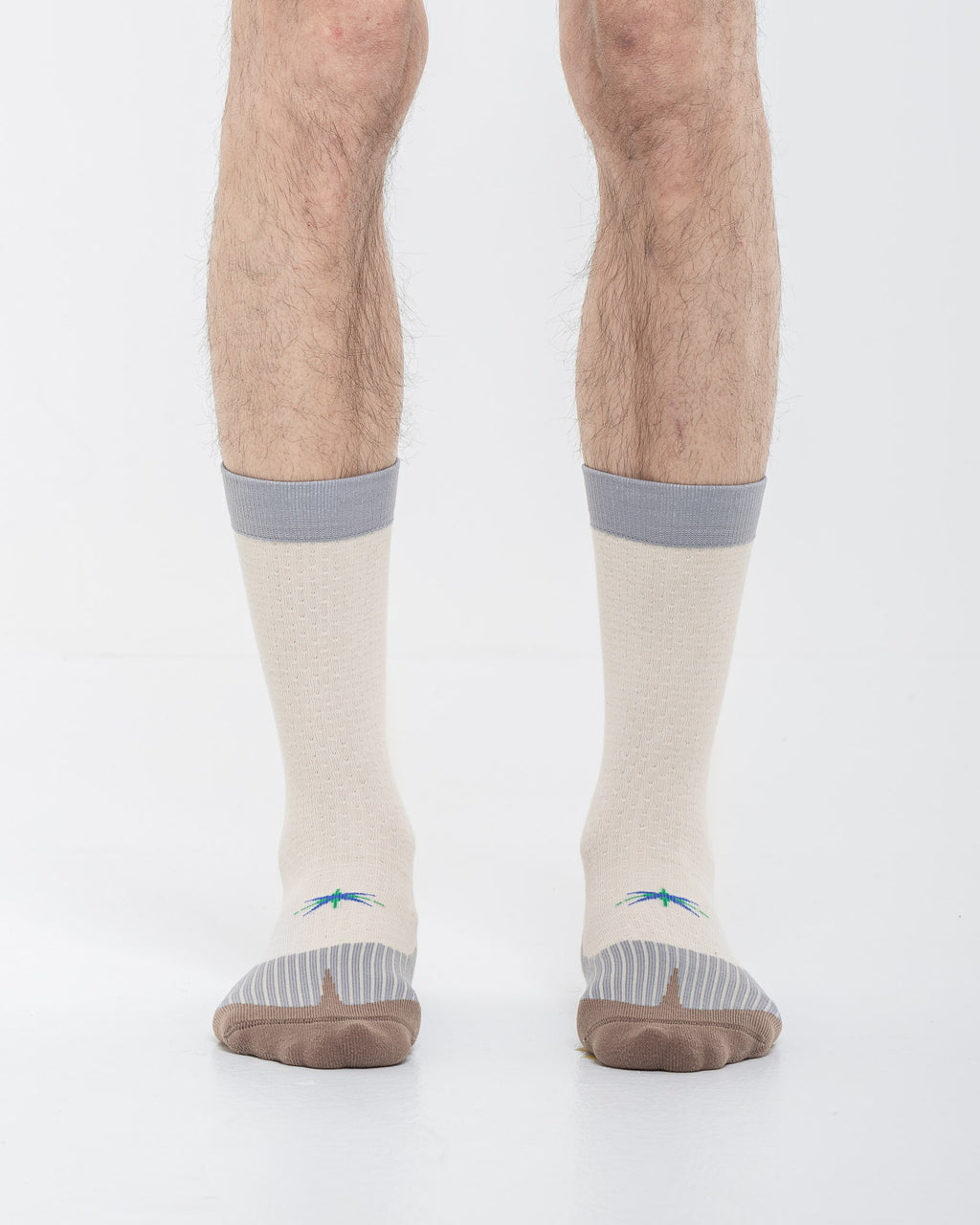 Cardo Radura Strata Half Calf socks worn by a model against a white background.