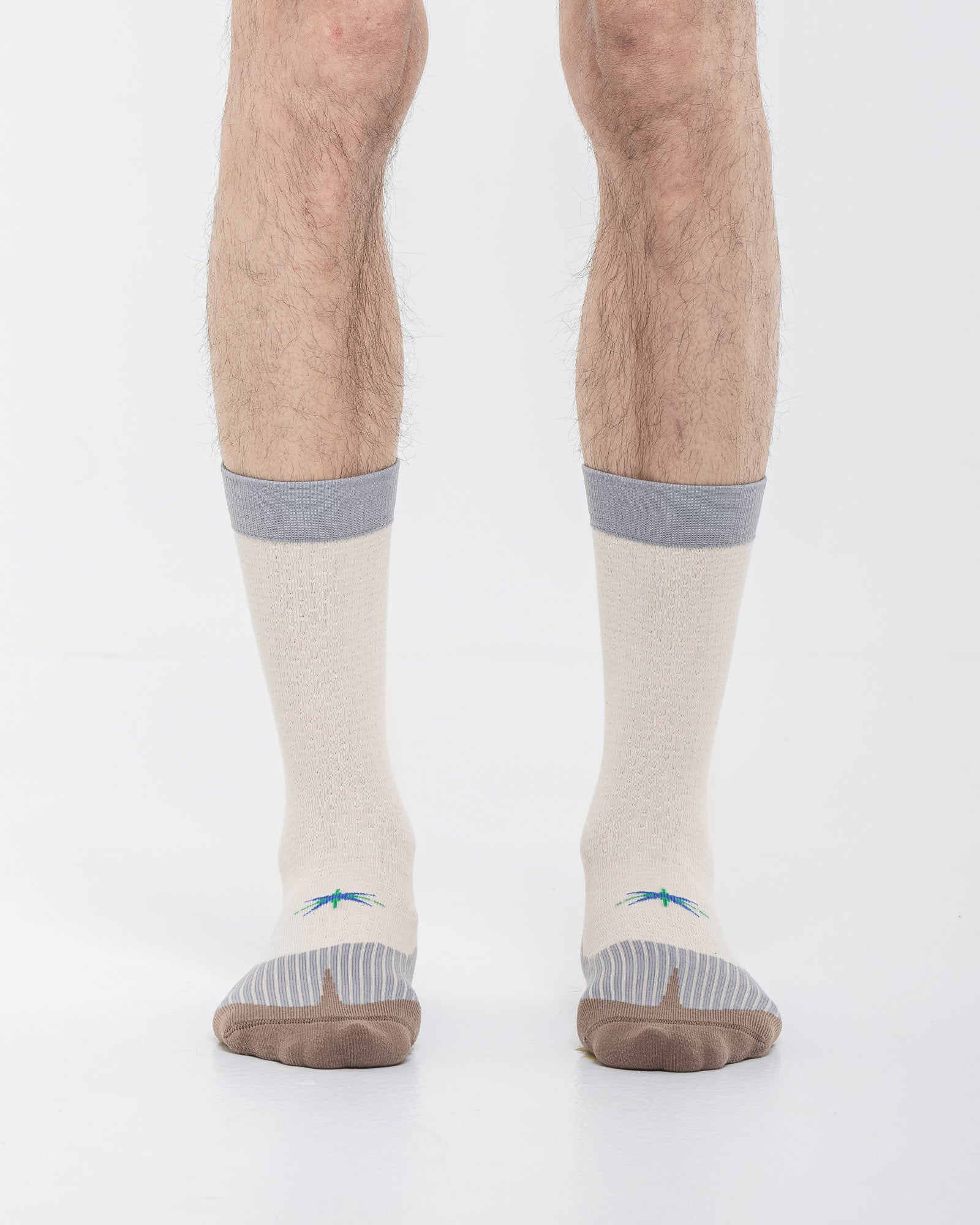 Cardo Radura Strata Half Calf socks worn by a model against a white background.
